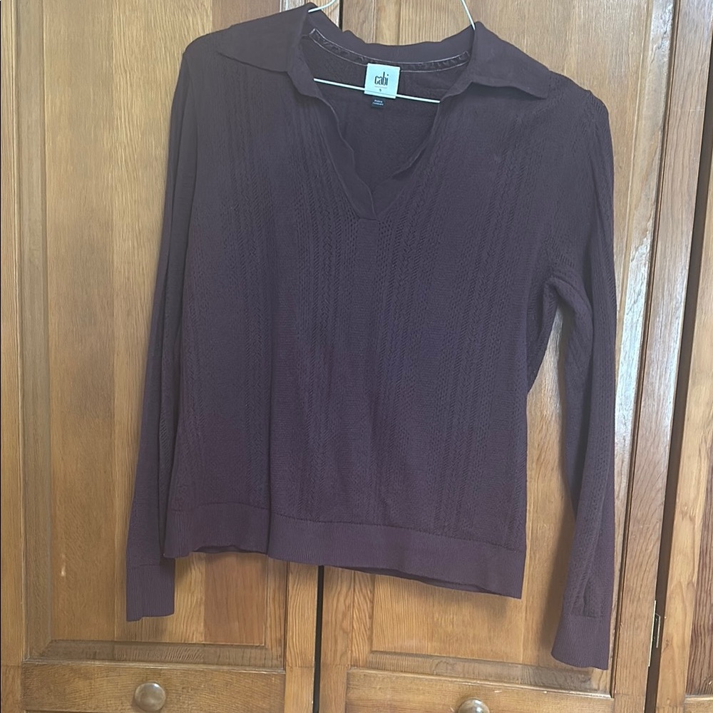 CAbi Deep Purple V-Neck Sweater